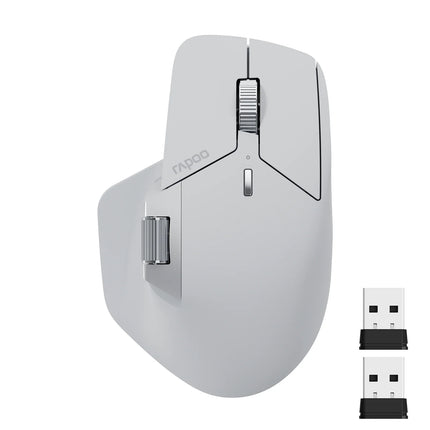Multi-Device Ergonomic Wireless Mouse MT760L/MT760M – 4000 DPI – Laser Sensor – 11 Programmable Buttons – 90-Day Battery Life – USB-C Recharge – M+ Cross-Computer Technology – Qi Wireless Charging Compatible
