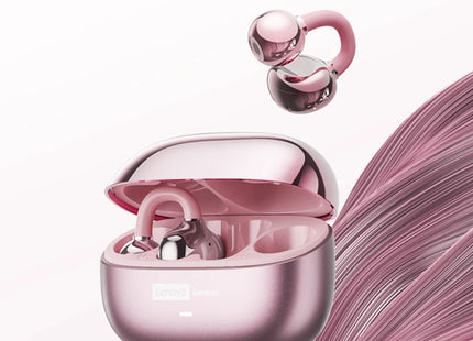 Casque Bluetooth Lenovo Pro LE3  : Réduction de Bruit Active, 25h d'Autonomie, Écouteurs Sport Clip Ear (IPX4, Bluetooth 6.0) - Gris/Violet/Beige/Rose