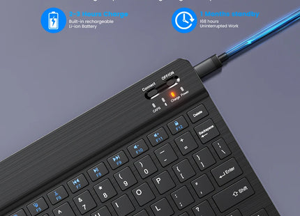 Clavier Sans Fil Bluetooth 78 Touches – Mini Clavier Portable Compatible Android, iOS, Windows, iPad, Tablette et PC