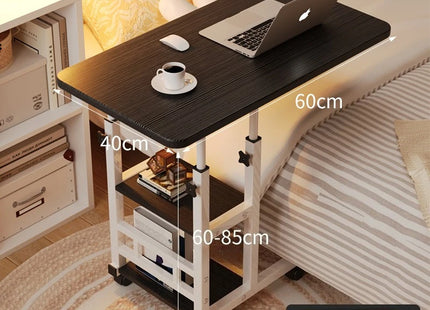 Petit Bureau Multifonctionnel pour Chambre à Coucher / Dortoir / Bureau à Domicile – Table d’Étude Peu Encombrante pour Étudiants – Avec Roulettes – Design Moderne – Métal Durable – Assemblage Facile