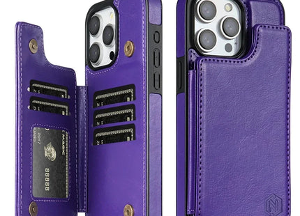 Anti-RFID and Anti-Theft Magnetic PU Leather Wallet Case | For iPhone 16 Pro Max 15 Plus 14 13 12 11 SE3 SE2 XR XS 8 7 | Protective Pocket Case with Card Holder and Stand