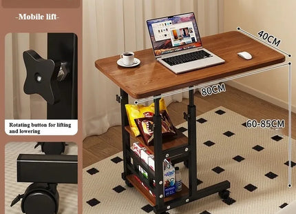 Petit Bureau Multifonctionnel pour Chambre à Coucher / Dortoir / Bureau à Domicile – Table d’Étude Peu Encombrante pour Étudiants – Avec Roulettes – Design Moderne – Métal Durable – Assemblage Facile