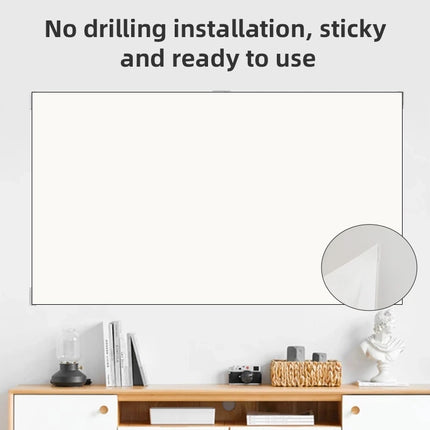 16:9 Anti-Glare Projection Screen - Portable Reflective Screen 60 to 133 Inches - High Definition 4K White Grid - 2.5x Gain 