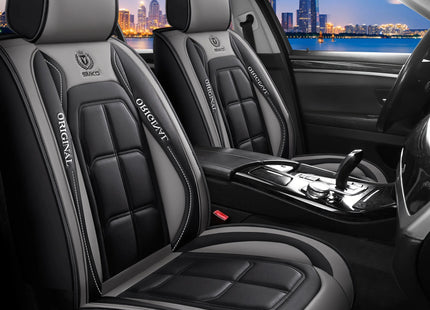 Housse de siège tout compris, Housse de Siège Auto Universelle en Cuir – Entièrement en Cuir – Toutes Saisons – Mousse PE Rembourrée – Disponible à l'Unité ou par Paire entièrement en cuir, housse de coussin universel toutes saisons