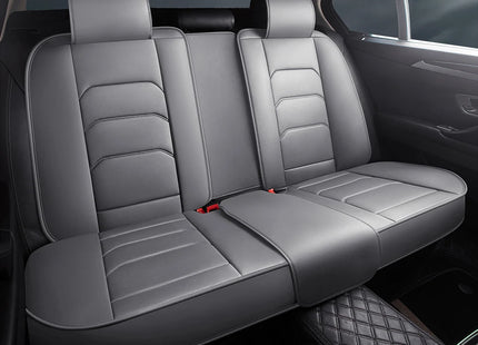 Housses de Siège de Voiture Universelles 5 Places – Style Professionnel Simple – Confortables et Durables pour Toutes les Saisons – Adaptées à la Plupart des Véhicules – Cuir Artificiel – Mousse PE Rembourrée