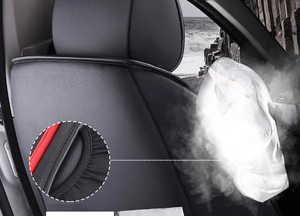 Housse de Siège de Voiture 5 Places Universelle – Pour la Plupart des Sièges de Voiture – Éponge et Cuir Artificiel – Rembourrage Mousse à Mémoire de Forme – Imperméable – Toutes Saisons – Rangement et Organisation – Protection Complète