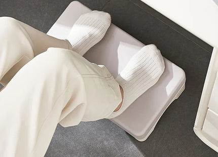 Repose-Pieds Ergonomique en PP pour Bureau – Confortable et Peu Encombrant – Convient Sous le Bureau, au Travail, sur le Canapé et à l'Étude – Rembourré – Rotatif – Coloris Blanc, Gris, Bleu – Plastique Durable