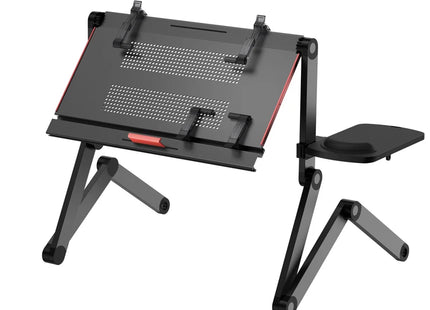 Bureau pour Ordinateur Portable Couché – Support Pliable et Réglable pour Tablette – Table de Lit Mobile – Étagère pour Clavier Intégrée – Aluminium Léger – Indépendant – Pour Lit, Canapé, Bureau