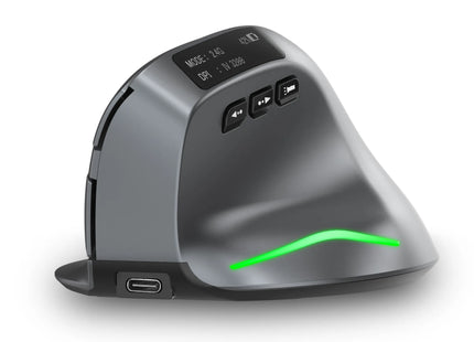 Souris Sans Fil – 2,4 GHz et Bluetooth – Écran LED DPI Réglable – 8 Boutons – 3200 DPI – Rechargeable – Pour Ordinateur Portable, Bureau et Gaming – Certifiée CE – Main Droite