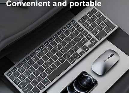 Clavier Sans Fil Bluetooth 5.0 & 2.4G – Mini Clavier Multimédia 102 Touches Ergonomique Compatible PC, Laptop, MacBook, iPad & Android