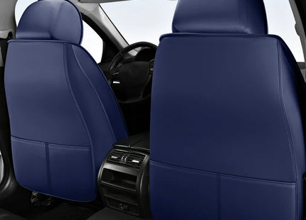 Housse de Siège de Voiture 5 Places – Nouveau Support Lombaire Fixe – Cuir Nappa Soie Glacée – Universel Quatre Saisons – Adapté à la Plupart des Voitures – Mousse PE Rembourrée