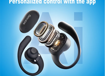Écouteurs Open Ear Sanag C16S Conduction Osseuse - Bluetooth 5.4, 56h Autonomie, HiFi, IPX7, Confort Léger pour Sport et Bureau