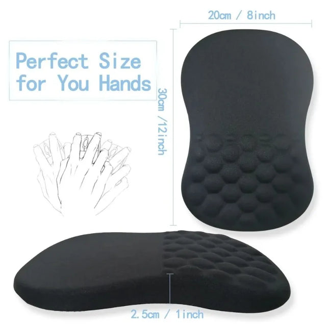 Repose-Poignet Ergonomique – Tapis de Souris avec Support de Poignet Confortable – Coton Mémoire Haute Élasticité – Antidérapant – Silicone Durable – Taille 30×20×2,5 cm – Pour Ordinateur Portable et Bureau
