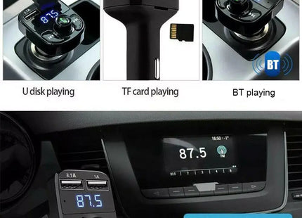 Émetteur FM Bluetooth 5.0 Voiture - Double USB 3.1A - Charge Rapide - Affichage Numérique - Kit Mains-Libres