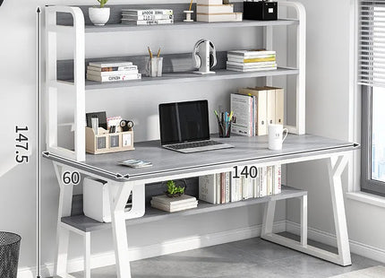 Bureau d’Ordinateur Multifonctionnel pour Chambre à Coucher – Simple et Élégant – Avec Bibliothèque Intégrée et Bureau d’Écriture – Style Modern Minimalism – Bois Durable – Poids 25 kg – Idéal pour Étude, Maison, Bureau
