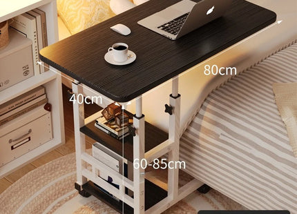 Petit Bureau Multifonctionnel pour Chambre à Coucher / Dortoir / Bureau à Domicile – Table d’Étude Peu Encombrante pour Étudiants – Avec Roulettes – Design Moderne – Métal Durable – Assemblage Facile