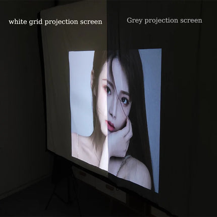 16:9 Anti-Glare Projection Screen - Portable Reflective Screen 60 to 133 Inches - High Definition 4K White Grid - 2.5x Gain 