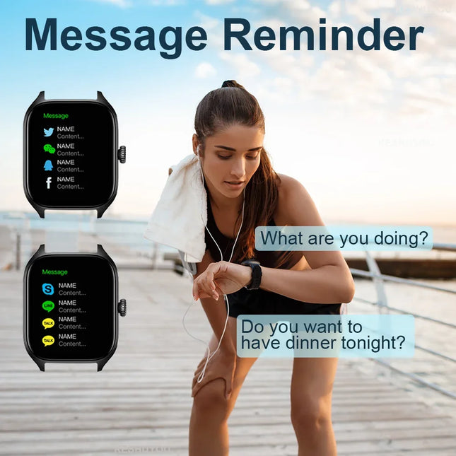 Montre Connectée H9 - 2,01" HD - Appels, Fréquence Cardiaque, 100+ Modes de Sport - Étanche - Homme / Femme