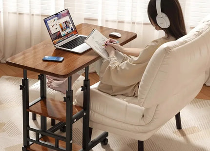 Petit Bureau Multifonctionnel pour Chambre à Coucher / Dortoir / Bureau à Domicile – Table d’Étude Peu Encombrante pour Étudiants – Avec Roulettes – Design Moderne – Métal Durable – Assemblage Facile