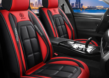 Housses de Siège Auto en Cuir Artificiel – Multi-Couleurs – Ajustement Universel – Idéal pour Améliorer le Style et la Protection de l'Intérieur Automobile – Mousse PE Rembourrée – Toutes Saisons – Disponible à l'Unité ou par Paire
