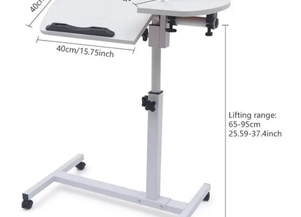Bureau de Chevet pour Ordinateur Portable – Table Inclinable avec Tiroirs – Plateau Rotatif 360° – Hauteur Réglable 65-95 cm – 4 Roues Verrouillables – Pliable – Cadre Acier Robuste – Charge 11 kg – Bureau d’Appoint pour Lit, Canapé, Salon