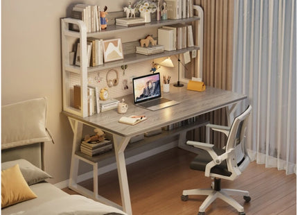 Bureau d’Ordinateur Multifonctionnel pour Chambre à Coucher – Simple et Élégant – Avec Bibliothèque Intégrée et Bureau d’Écriture – Style Modern Minimalism – Bois Durable – Poids 25 kg – Idéal pour Étude, Maison, Bureau