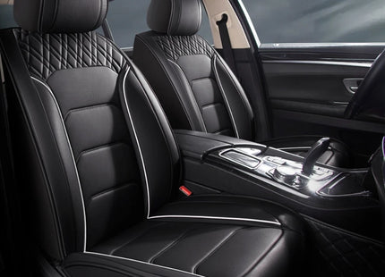 Housses de Siège de Voiture Universelles 5 Places – Style Professionnel Simple – Confortables et Durables pour Toutes les Saisons – Adaptées à la Plupart des Véhicules – Cuir Artificiel – Mousse PE Rembourrée