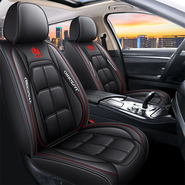 Housse de siège tout compris, Housse de Siège Auto Universelle en Cuir – Entièrement en Cuir – Toutes Saisons – Mousse PE Rembourrée – Disponible à l'Unité ou par Paire entièrement en cuir, housse de coussin universel toutes saisons