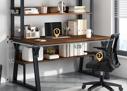 Bureau d’Ordinateur Multifonctionnel pour Chambre à Coucher – Simple et Élégant – Avec Bibliothèque Intégrée et Bureau d’Écriture – Style Modern Minimalism – Bois Durable – Poids 25 kg – Idéal pour Étude, Maison, Bureau