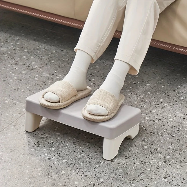 Repose-Pieds Ergonomique en PP pour Bureau – Confortable et Peu Encombrant – Convient Sous le Bureau, au Travail, sur le Canapé et à l'Étude – Rembourré – Rotatif – Coloris Blanc, Gris, Bleu – Plastique Durable