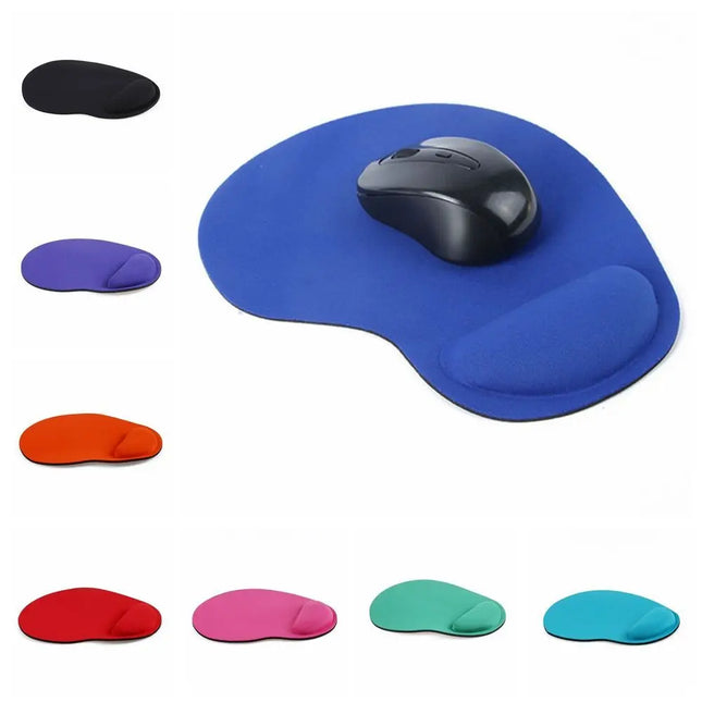 Ergonomic Mouse Pad with Comfortable Wrist Rest – Non-Slip – Soft Polymer – Sponge and Fabric Surface – Neoprene Rubber Back – For PC, Laptop – Size 23 x 18 cm