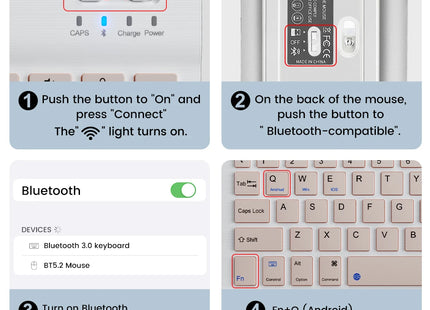 Clavier Sans Fil Bluetooth 78 Touches – Mini Clavier Portable Compatible Android, iOS, Windows, iPad, Tablette et PC