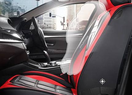 Housses de Siège Auto en Cuir Artificiel – Multi-Couleurs – Ajustement Universel – Idéal pour Améliorer le Style et la Protection de l'Intérieur Automobile – Mousse PE Rembourrée – Toutes Saisons – Disponible à l'Unité ou par Paire