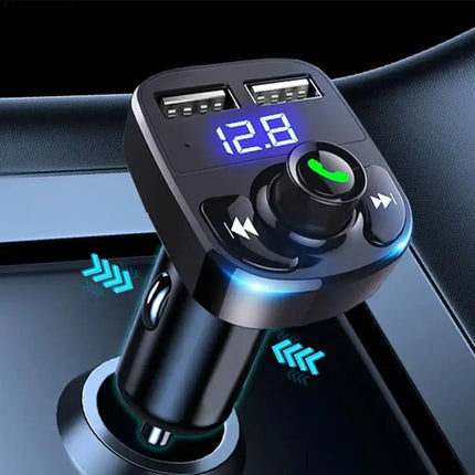 Car Bluetooth 5.0 FM Transmitter - Dual USB 3.1A - Fast Charging - Digital Display - Hands-Free Kit 