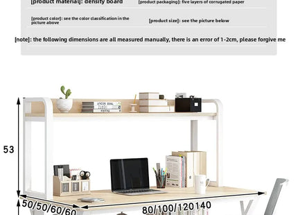 Bureau d’Ordinateur Multifonctionnel pour Chambre à Coucher – Simple et Élégant – Avec Bibliothèque Intégrée et Bureau d’Écriture – Style Modern Minimalism – Bois Durable – Poids 25 kg – Idéal pour Étude, Maison, Bureau