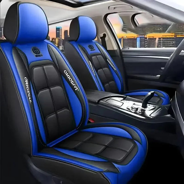 Housses de Siège Auto en Cuir Artificiel – Multi-Couleurs – Ajustement Universel – Idéal pour Améliorer le Style et la Protection de l'Intérieur Automobile – Mousse PE Rembourrée – Toutes Saisons – Disponible à l'Unité ou par Paire