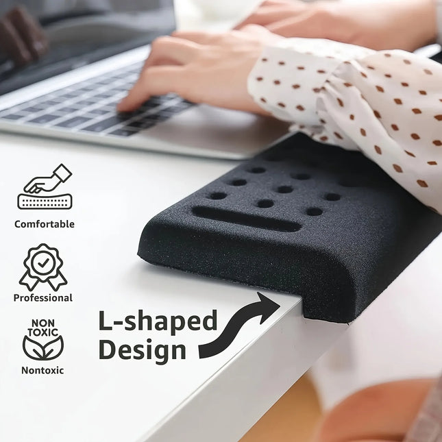 Repose-Poignet Ergonomique en Forme de L – Support pour Poignet et Avant-Bras – Base en Mousse Antidérapante – Confort Optimal pour le Travail sur Ordinateur – Cuir de Haute Qualité – 1 Pièce