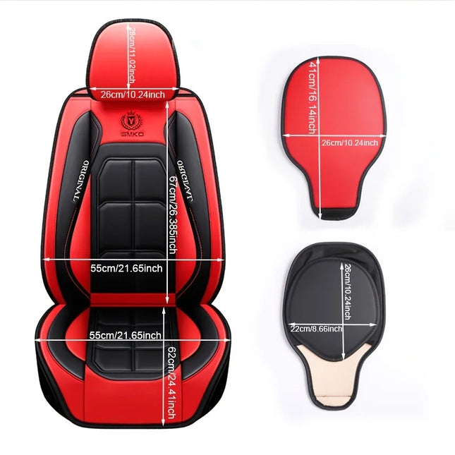 Housse de siège tout compris, Housse de Siège Auto Universelle en Cuir – Entièrement en Cuir – Toutes Saisons – Mousse PE Rembourrée – Disponible à l'Unité ou par Paire entièrement en cuir, housse de coussin universel toutes saisons