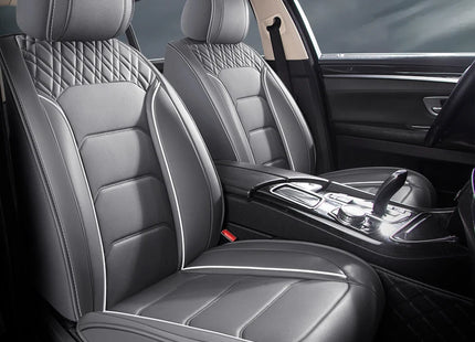 Housses de Siège de Voiture Universelles 5 Places – Style Professionnel Simple – Confortables et Durables pour Toutes les Saisons – Adaptées à la Plupart des Véhicules – Cuir Artificiel – Mousse PE Rembourrée