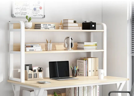 Bureau d’Ordinateur Multifonctionnel pour Chambre à Coucher – Simple et Élégant – Avec Bibliothèque Intégrée et Bureau d’Écriture – Style Modern Minimalism – Bois Durable – Poids 25 kg – Idéal pour Étude, Maison, Bureau