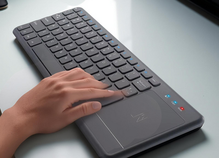Clavier Sans Fil avec Pavé Tactile Intégré 2.4G – 78 Touches Compactes, Léger et Durable pour Laptop, Ordinateur, Smart TV et Tablette