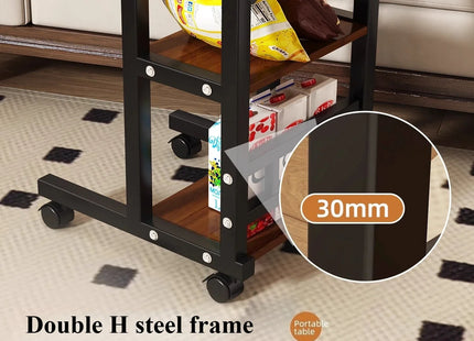 Petit Bureau Multifonctionnel pour Chambre à Coucher / Dortoir / Bureau à Domicile – Table d’Étude Peu Encombrante pour Étudiants – Avec Roulettes – Design Moderne – Métal Durable – Assemblage Facile