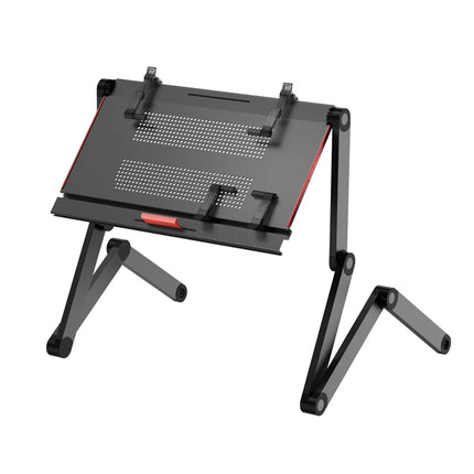 Bureau pour Ordinateur Portable Couché – Support Pliable et Réglable pour Tablette – Table de Lit Mobile – Étagère pour Clavier Intégrée – Aluminium Léger – Indépendant – Pour Lit, Canapé, Bureau