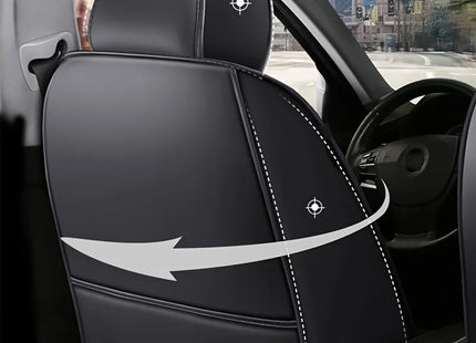 Housse de siège tout compris, Housse de Siège Auto Universelle en Cuir – Entièrement en Cuir – Toutes Saisons – Mousse PE Rembourrée – Disponible à l'Unité ou par Paire entièrement en cuir, housse de coussin universel toutes saisons