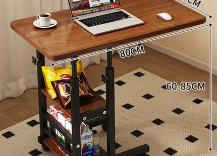 Petit Bureau Multifonctionnel pour Chambre à Coucher / Dortoir / Bureau à Domicile – Table d’Étude Peu Encombrante pour Étudiants – Avec Roulettes – Design Moderne – Métal Durable – Assemblage Facile