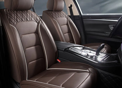 Housses de Siège de Voiture Universelles 5 Places – Style Professionnel Simple – Confortables et Durables pour Toutes les Saisons – Adaptées à la Plupart des Véhicules – Cuir Artificiel – Mousse PE Rembourrée
