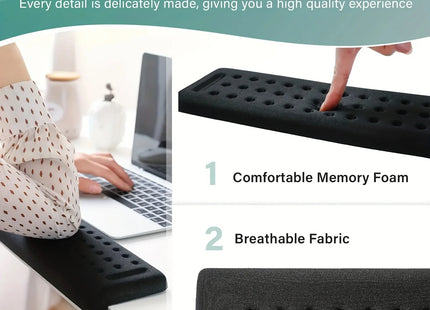 Repose-Poignet Ergonomique en Forme de L – Support pour Poignet et Avant-Bras – Base en Mousse Antidérapante – Confort Optimal pour le Travail sur Ordinateur – Cuir de Haute Qualité – 1 Pièce