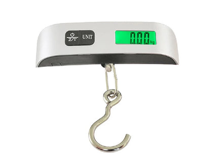 Balance de Voyage Portative 50 kg – Pèse-bagage Numérique avec Écran LCD Rétroéclairé Bleu – Précision 50 g – Conversion d’Unités (kg/lb/°C/°F) – Fonction Tare – Certifiée CE – Modèle DZC-T8