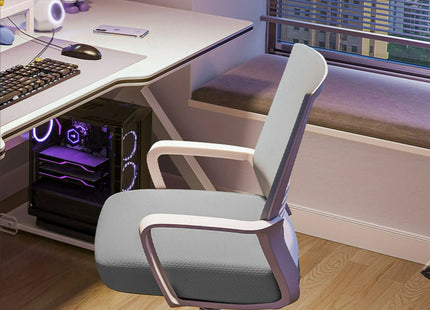 Bureau d'Ordinateur de Jeu et de Diffusion Web – Bureau à Domicile – Table Ergonomique – Chambre à Coucher Simple Moderne – Table d'Étude – Pliable – Coloris Blanc/Noir – Panneau de Densité – Style Simple et Moderne