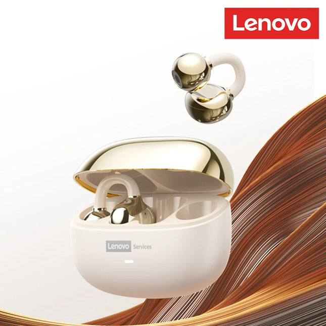 Casque Bluetooth Lenovo Pro LE3  : Réduction de Bruit Active, 25h d'Autonomie, Écouteurs Sport Clip Ear (IPX4, Bluetooth 6.0) - Gris/Violet/Beige/Rose